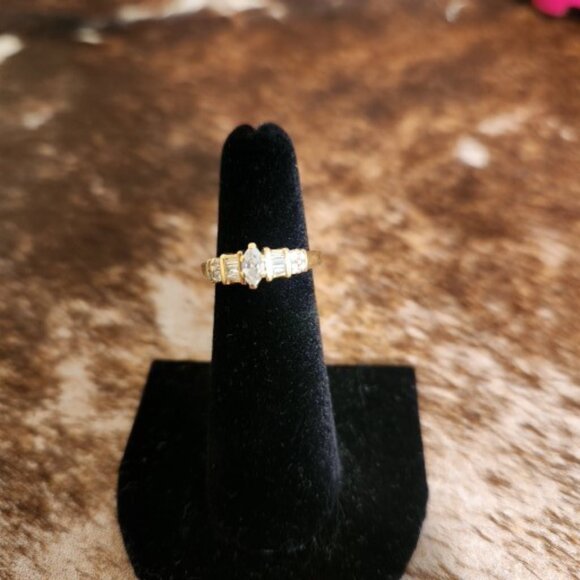 Genuine Diamond Engagement Ring - Picture 1 of 5